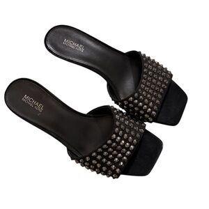 Michael Kors Black Studded Mules